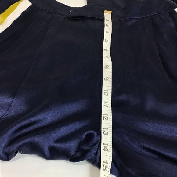 ALEXIS Blue Nicoli Wide Leg Silk Puddle Hem Trouser Pants New Size Large - Picture 10 of 13